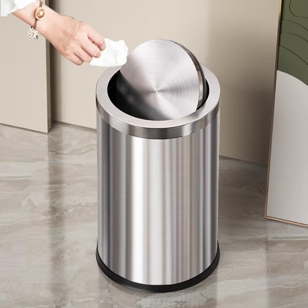 Stainless Steel Swing Lid Trash Can